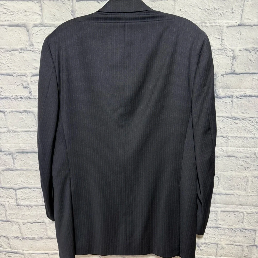 Men's Ted Baker London Navy Pinstripe Blazer, 42L, (See Description)
